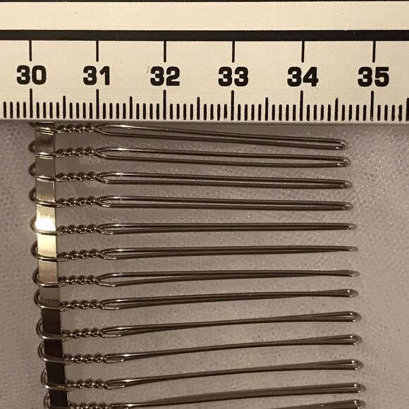 Set of 2 __ Metal Comb 22 Teeth_ Extra Long Teeth 47mm_ for DIY Veil Project - Picture 4 of 4